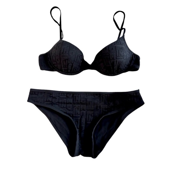 FENDI Logo Bikini Set - Black - IT40 - Picture 1 of 7